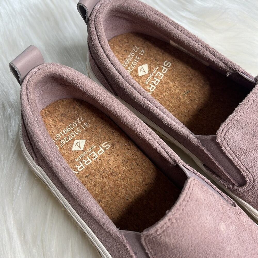 Sperry Purple Suede Twin Gore Espadrille Platform Sneakers - Picture 4 of 10